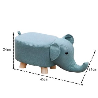 淘氣寶貝 兒童動物造型實木矮凳 大象卡通換鞋凳 客廳小凳子, 綠色, 1個