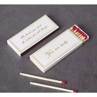 BAGEL蓓果 香氛火柴 火柴棒 時尚老式復古 露營長火柴, 白色紅頭, 無香味