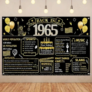 2D 배너 1개 빈티지 블랙 및 골드 60번째 생일 십자가 기념 용품 파티 장식, 11 130x150cm, 01 MULTI