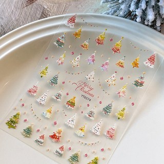 키라데이 크리스마스 트리 네일스티커, 1개, 파스텔트리