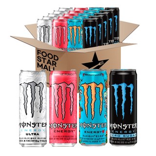 [푸드스타] 몬스터 355ml (울트라 파이프라인펀치 망고로코 제로슈가) 각 6입 총 24입, 24개