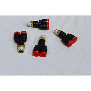 SPX 台製省力 外牙三通 尼龍PU管快速接頭, 1個, SPX6-04