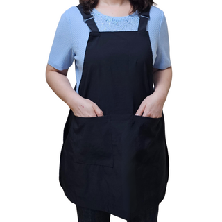 채워유 앞뒤 양면 방수 카페 앞치마, 1개, 블랙