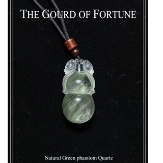 《晶棋》白水晶綠幽靈招財福祿葫蘆吊墜項鍊1603-6