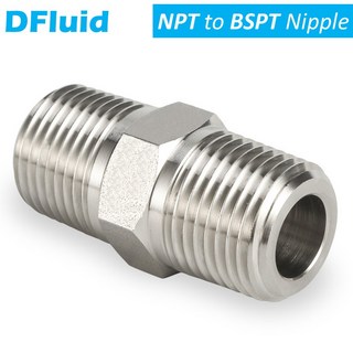 SS316 수 NPT BSPT BSP ISO7/1 BS21 RT 1/8 인치1/4인치 3/8 인치1/2인치 3/4 인치니플 니뿔 3000psig 20MPa 파이프 피팅 스텐레스, 0.75 in x 0.75 in, Male NPT x Male BSPT, 1개