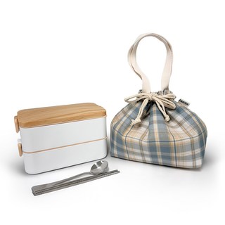 다소다 웜 스텐 도시락 + 보온가방, 화이트, 1세트