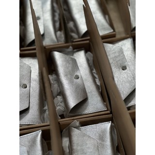 가죽 황금 현금 봉투 지갑 용돈지폐 수납 골프지갑 세뱃돈 상품권 (이니셜각인), 실버, X