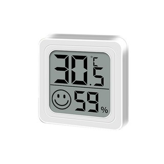 QIDINA 表情提示迷你溫濕度計 溫度濕度顯示, 白色, 1個