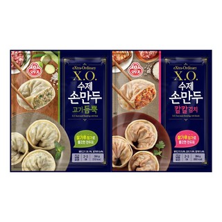 오뚜기 XO 수제손만두 고기듬뿍 364g 2봉 + 칼칼김치김치 364g 2봉, 4개