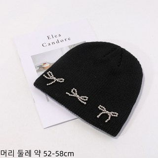 [재고 정리 세일]여자 리본 니트 모자 가을겨울 패션 털모자 얼굴 작아 보이는 루즈핏 비니