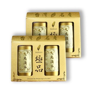 茶香四溢 奢華大禹嶺金罐禮盒 (生茶/烏龍/高海拔台灣茶) 春茶/冬茶, 2套, 禮盒*2(半斤), 75g, 2個裝