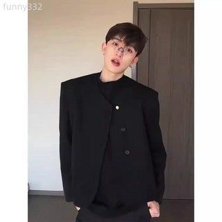 設計感小香風短款西裝外套男裝2025新款潮牌高級感時尚百搭外套男