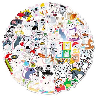SHEIN 嗨購 56張 可愛卡通老鼠兒童塗鴉貼畫 行李箱電腦裝飾PP貼紙, T01042857, 1個
