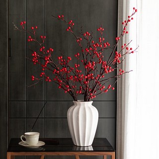 겨울 빨간 열매 가지 조화 크리스마스 조화꽃, 열매조화 대형(가지표현), 1개