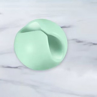 多色單孔集線器 理線器 固定器 桌面集線器 充電線收納 整線器 線材收納, 1個, 淺綠