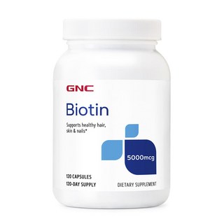 GNC 健安喜 生物素無麩質無糖膠囊 5000mcg, 120顆, 1罐