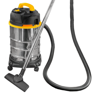 PRO CRAFTSMAN 工具職人 1500W 強力三用吸塵器 - 110V 大功率商用型 23kPa 超強真空吸力 IPX4防水 25L不鏽鋼桶身, 黑黃