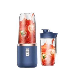 [台灣]升級款雙杯電動榨汁機 隨行果汁杯 隨行榨汁杯 隨行杯 電動果汁機 電動榨汁機 USB00, 藍色榨汁杯/雙杯, 1