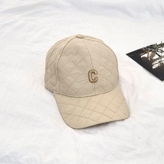 잼젬 누빔 패딩 C 자수 볼캡 모자
