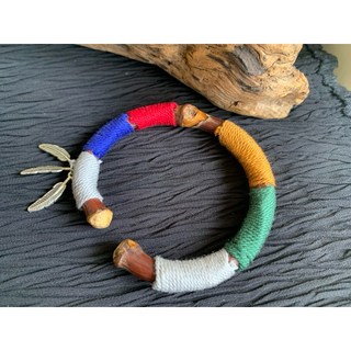 畫意坊 鷄血藤純手工編織手環 復古藏式手繩 民族風開口手鐲