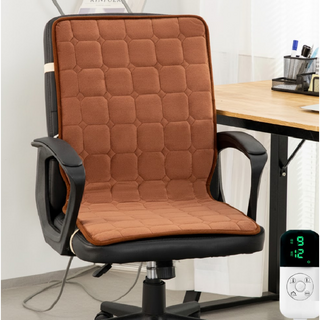 등받이 의자 전기 방석 1인용 일체형 의자 온열 방석 쿠션 사무용 의자 쇼파 온열 전기 매트 탄소 열선 전자파없는 전기 장판, 45*90cm, 브라운