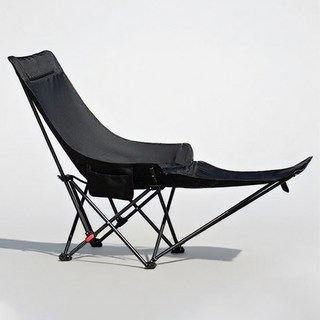 희요 발받침 캠핑의자 각도조절 접이식 릴렉스 체어, 1개, 블랙