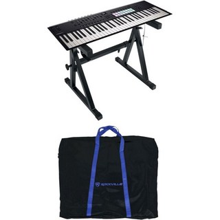 오디오세이빙스 번들 노베이션 런치키 61 MK4 61키 USB MIDI 에이블톤 라이브 키보드 컨트롤러 + 록빌 Z50 Z스타일 프로 스탠드 여행 가방 높이 및 너비 조절 가능