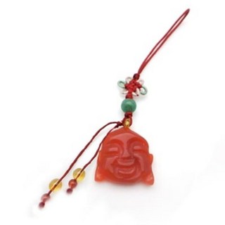 紅瑪瑙彌勒佛頭吊飾彌勒佛 笑口常開, 紅