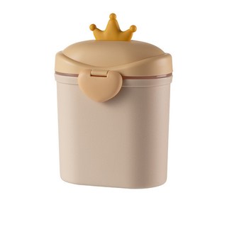 皇冠嬰兒奶粉盒 嗨購便攜式外出大容量奶粉零食分裝儲存罐子, 1個, 大號黃色