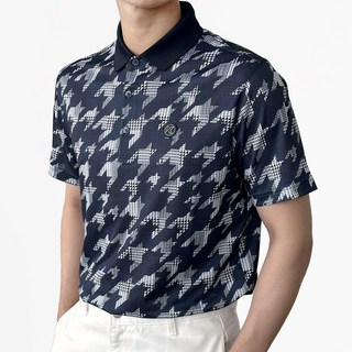 김영주스포츠 남성 냉감 기하학 패턴 반팔 카라티셔츠 KRMT1083