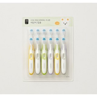 생활공작소 어린이 칫솔, 혼합색상, 12개입, 3개