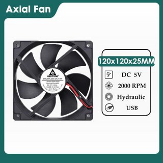 PC쿨러 CPU 냉각 케이스 쿨러 무소음 GDSTIME 12025 슬리브 볼 선풍기 FG PWM USB 4 핀 DC 컴퓨터 5V 12V 24V 48V 120mm 120x120x25, 5) H 5V USB 2000RPM  없음 RGBBla