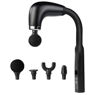 AOSS 진동 핸디 마사지건 강력 진동 갈고리형 휴대용 무선 안마기, 블랙