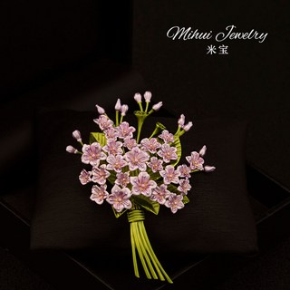 aini 韓國浪漫薰衣草胸針 大號花束胸花 西裝禮服領口配飾 桃園出貨, 1個, 紫色