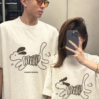 彈簧狗 純棉 短T 情侶T【Y1192】MIT 情侶裝 短袖T恤 班服 男女可穿 班服 團體服, 卡其,M