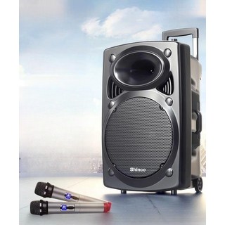 12인치 우퍼 행사용 파워드 서브 파워드 스피커 야외용, 8인치+무선 마이크 2개, 기본 모델명/품번