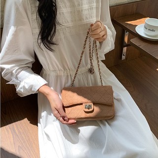 스웨이드 퀄팅 체인 미니백