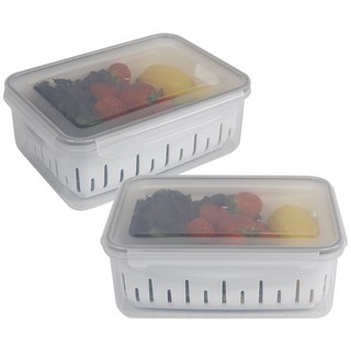 제오닉 과일 야채 채소 보관 물빠짐 채반 밀폐용기 2.7L, 2개, 단품