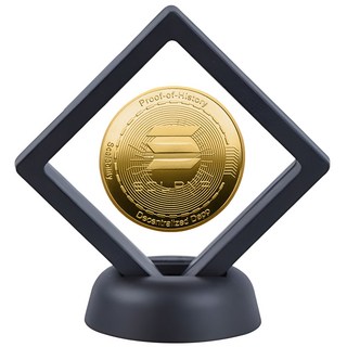 라온하제 비트코인 이더리움 리플 가상화폐 기념주화 코인 암호화폐 동전 수집 스텐드+장식장 포함, 33 솔라나 골드