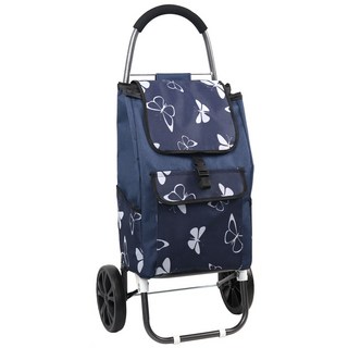 렌켄 접이식 쇼핑카트 바퀴달린 장바구니 캐리어, 1개, 2. 버터플라이 쇼핑카트 (네이비)