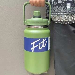 保溫保冰噸噸桶 4000ML大容量冰霸杯 - 不鏽鋼保溫杯/露營水壺/健身水壺, 保溫保冰噸噸桶 綠色 一杯雙飲大容量,2000ML, 1個