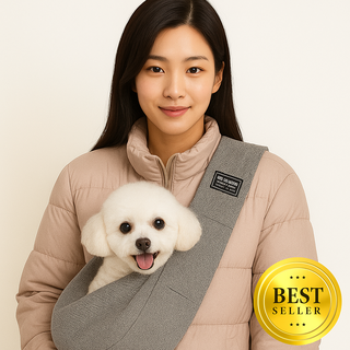 오썸머 강아지 고양이 메쉬 슬링백 이동가방 포대기, 1개, 그레이