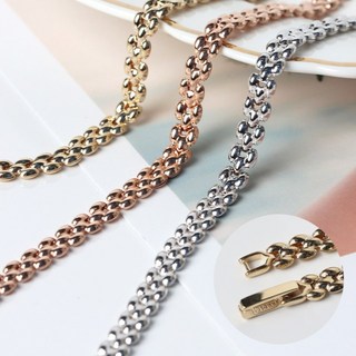 오로프 전체 14K 금 할로우 렉스 볼륨 팔찌 (시계잠금 장식)