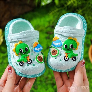 HFXT兒童洞洞鞋夏季包頭軟底防滑卡通兒童涼拖鞋