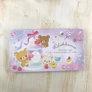 拉拉熊 Rilakkuma 日本製色鉛筆鐵盒裝12色 - 日本直送現貨, 1個, 12