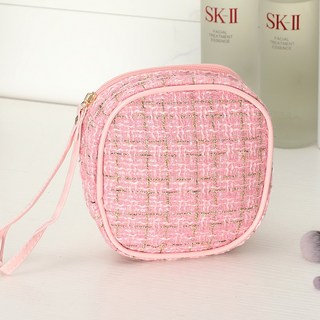 時尚編織紋路化妝包 旅行收納包 高顏值手提盥洗包