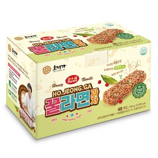 호정가 꿀라면과자 (48개입) / 달콤하고 바삭한 대용량 라면땅과자, 20g, 1개