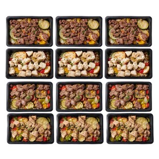 [샐러드보울] 체육관 도시락 4종 3세트 프리미엄 단백질 고기듬뿍 직장인 혼밥 도시락, 360g, 12개