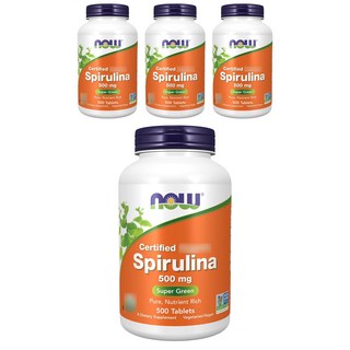 NOW Foods 螺旋藻500mg素食錠, 500顆, 4罐