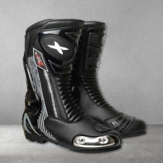 Ibuy部品 exustar 賽車靴 騎士靴 長筒靴 防摔 CE認證 龍骨 滑塊, 黑(下單請告知尺寸)